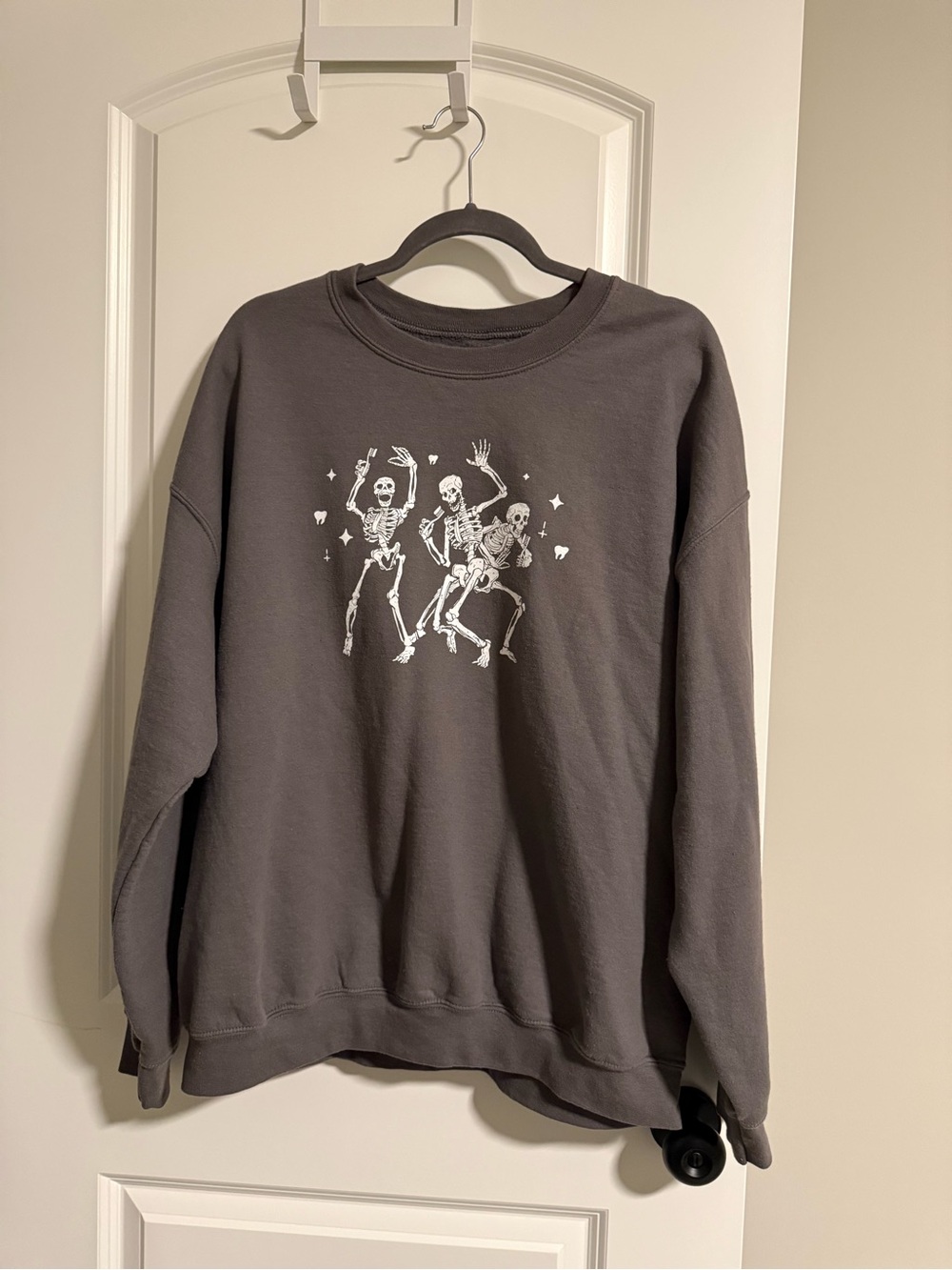Dental Hygiene Nation Brushing Skeletons Halloween Crewneck